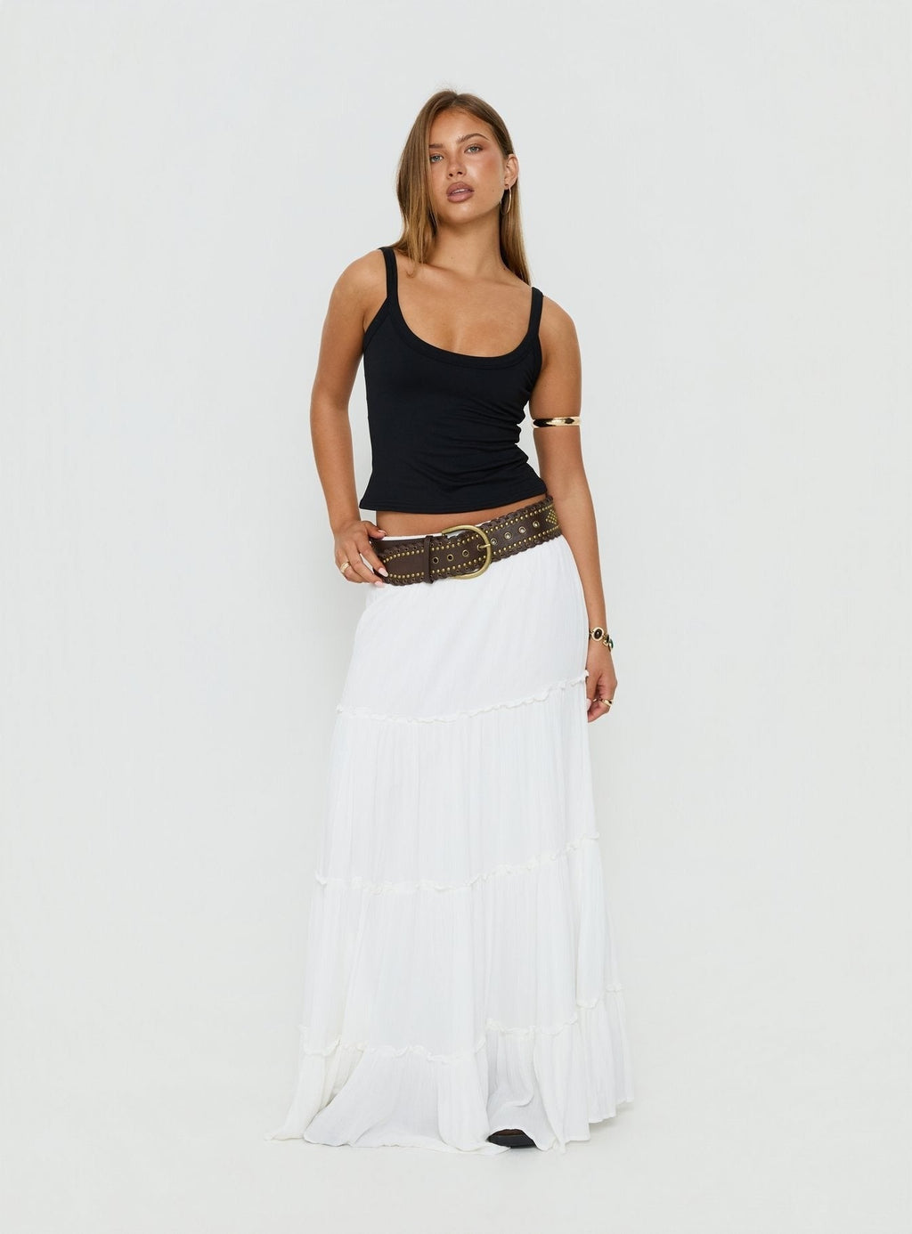 Miriah Maxi Skirt White Petite