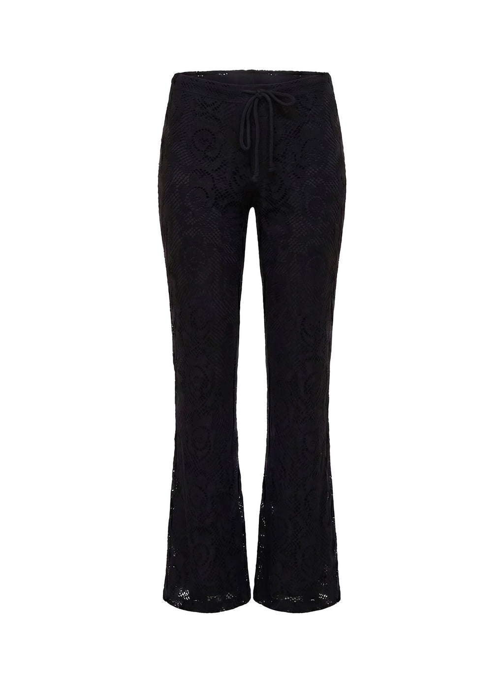 Rosadonna Lace Flare Pants Black