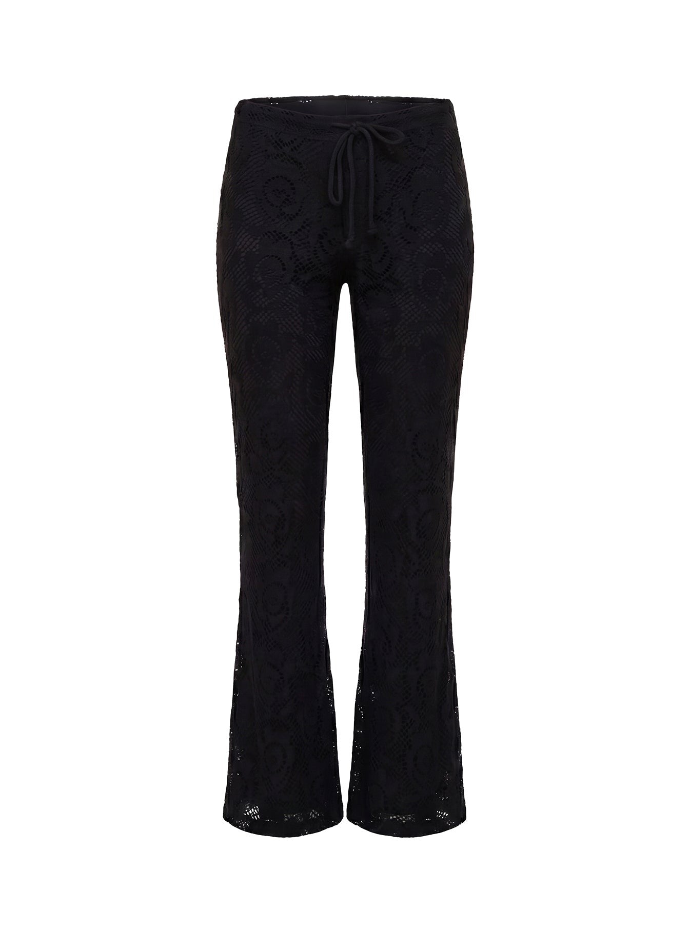 Rosadonna Lace Flare Pants Black