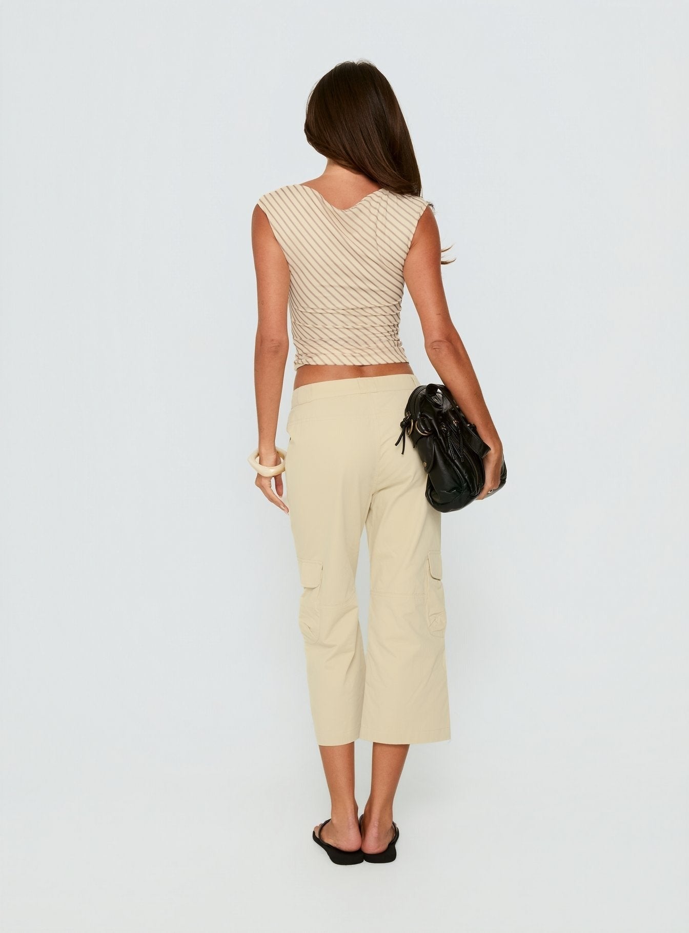 Indee Cropped Cargo Pants Beige