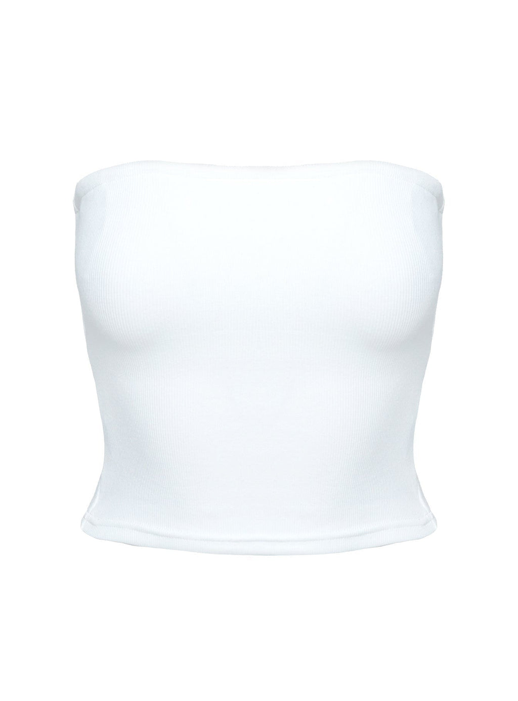 Baseline Strapless Rib Top White