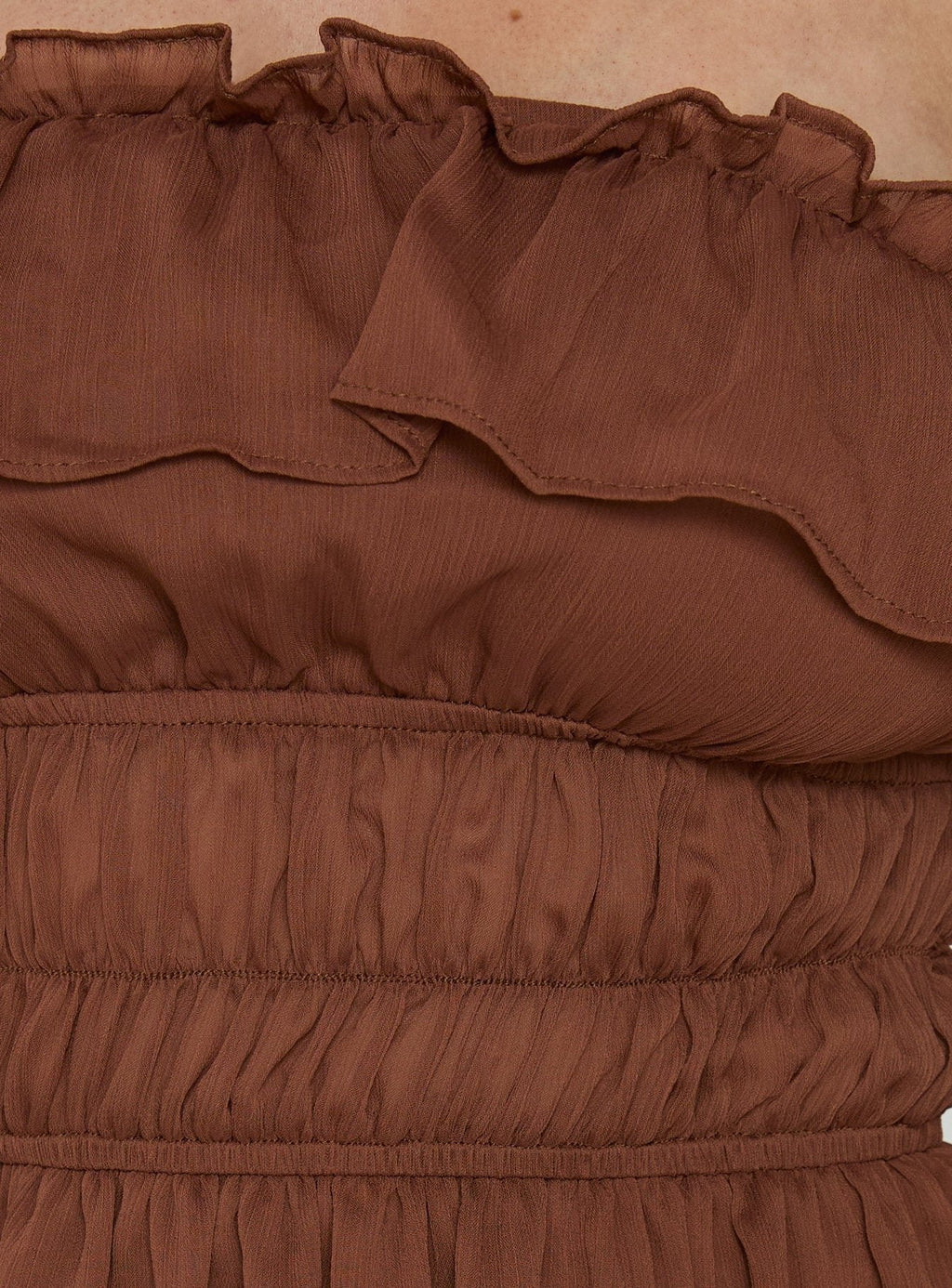 Ginnilee Strapless Frill Top Mocha