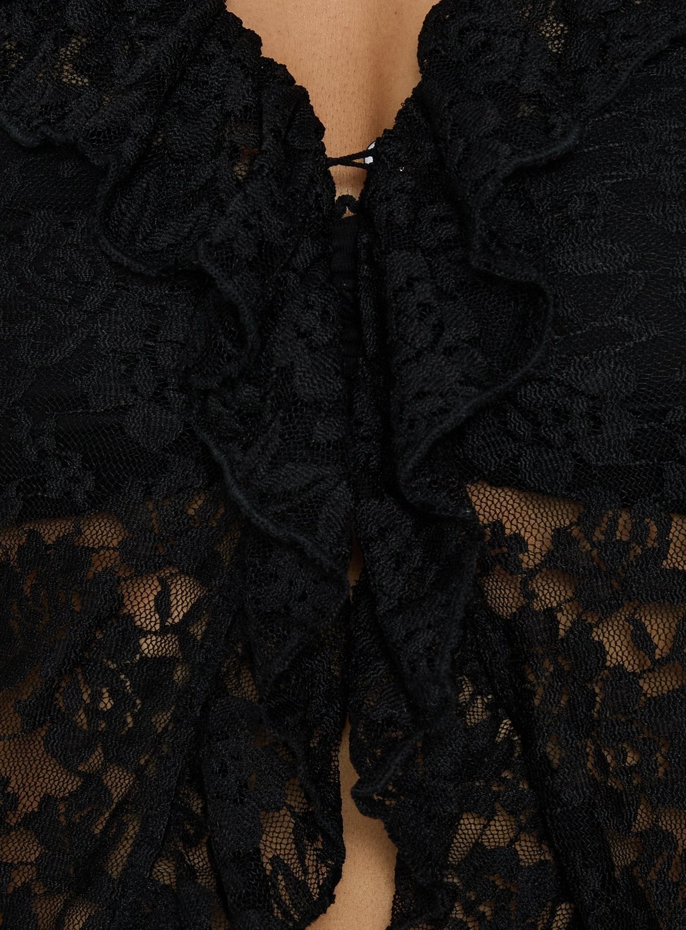 Long Nights Long Sleeve Lace Maxi Dress Noir