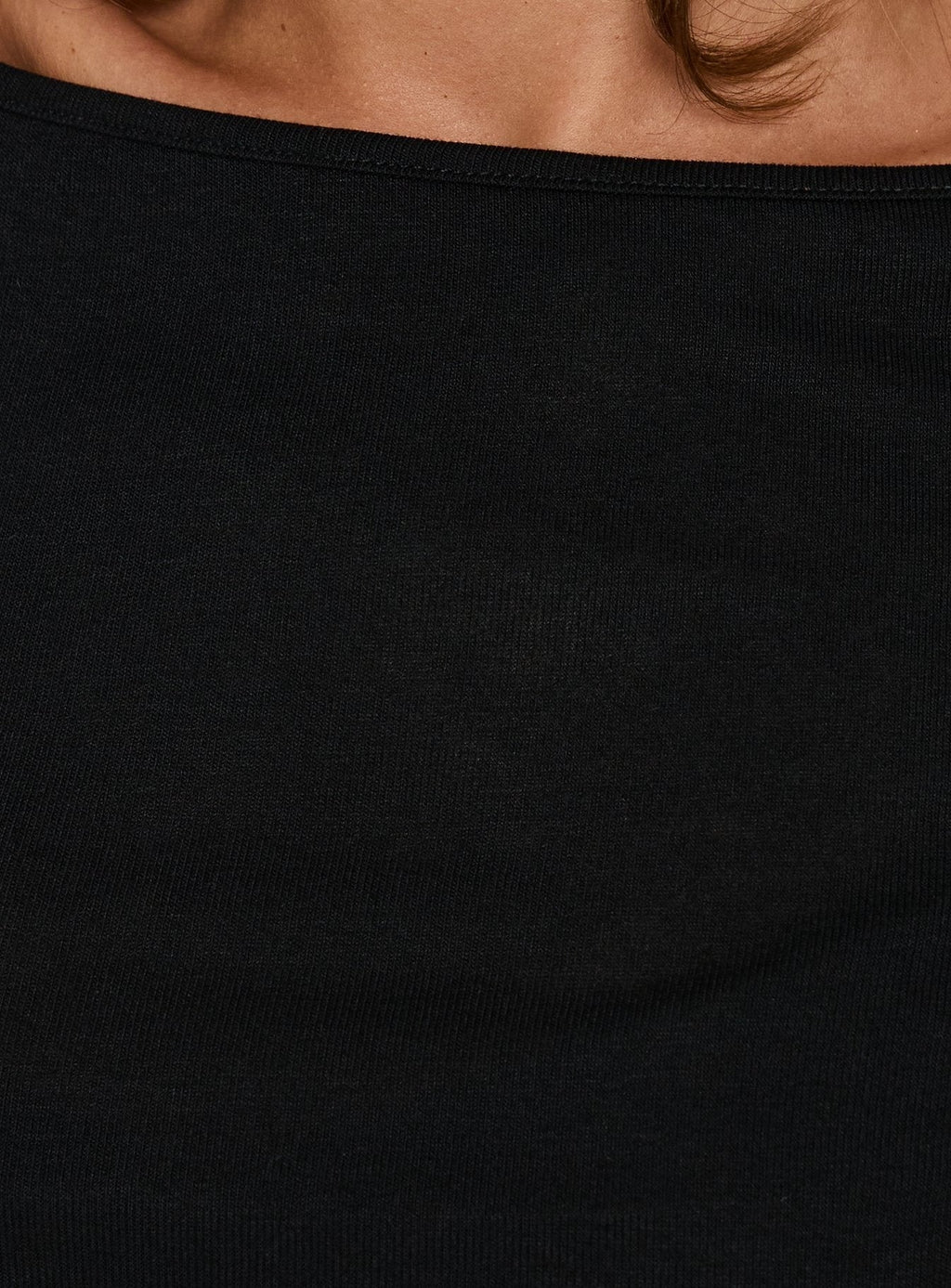 Long Weekends Semi-Sheer Long Sleeve Top Black