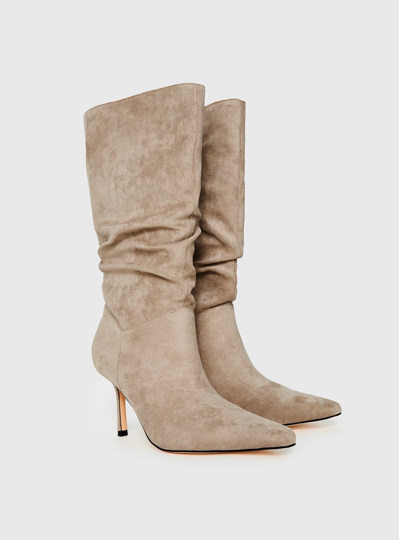 Such A Charmer Faux Suede Scrunch Boot Taupe