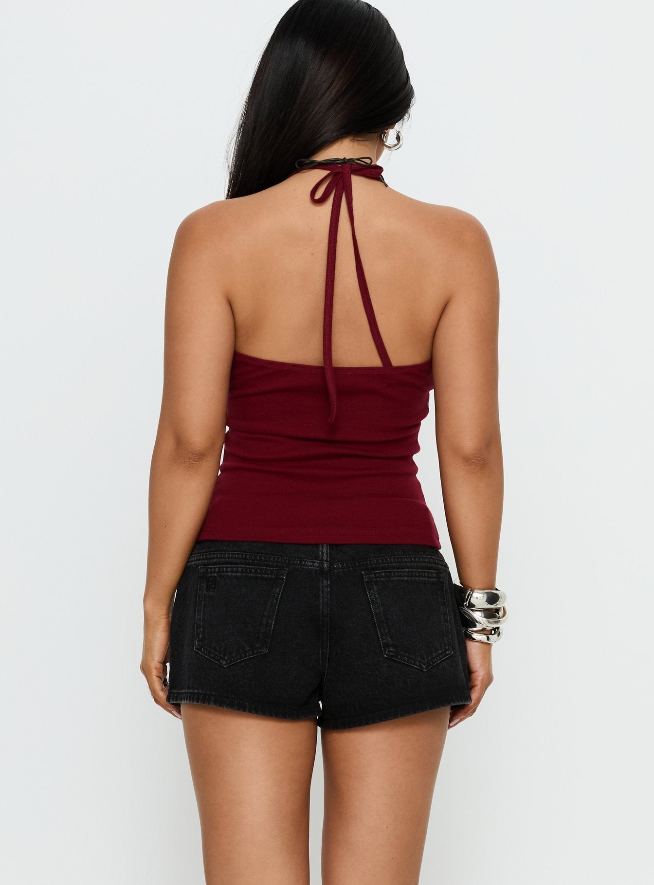 Dreamful Low Rise Mini Denim Shorts Washed Black