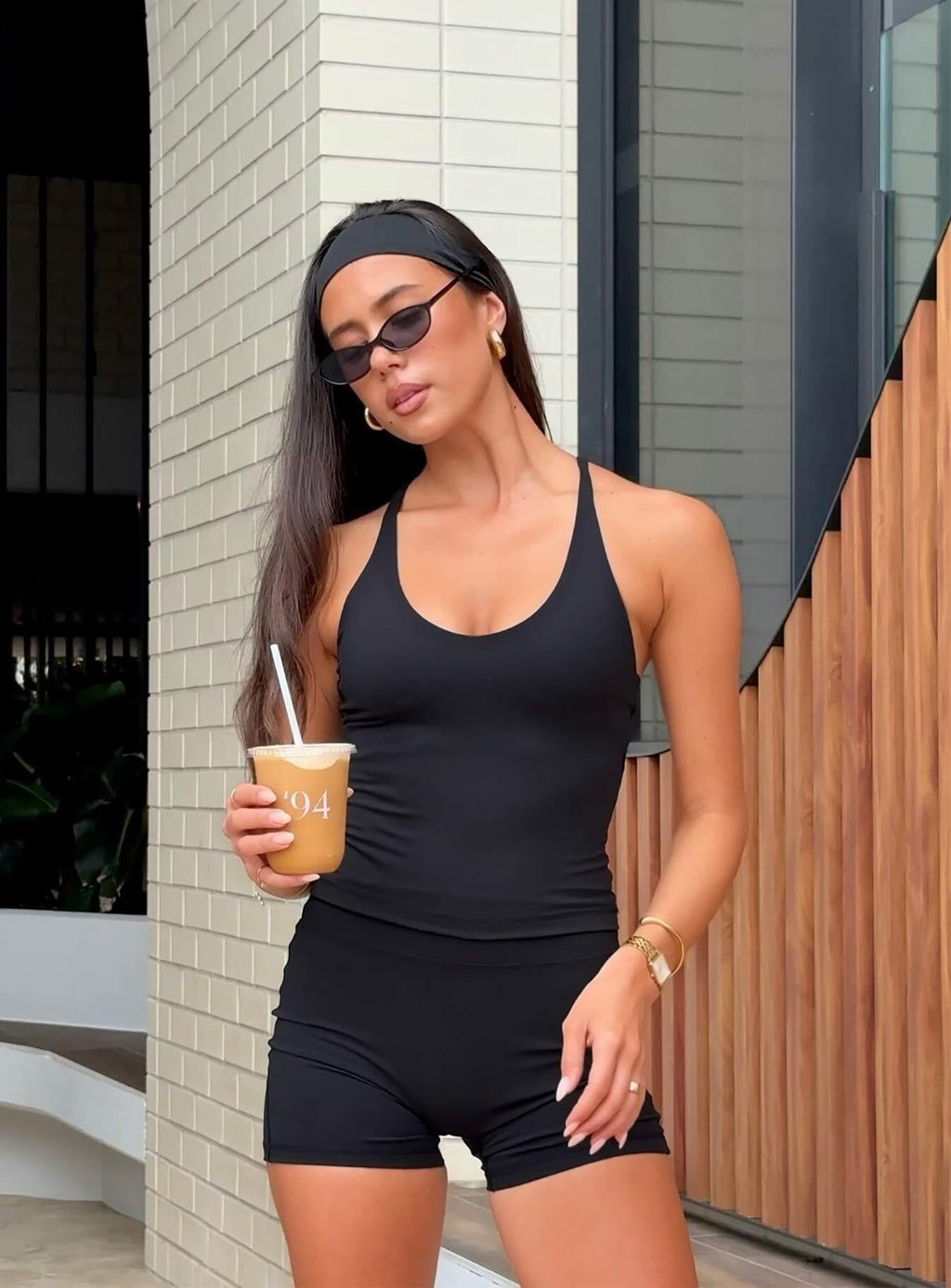 Pace Active Cross Back Tank Top Black
