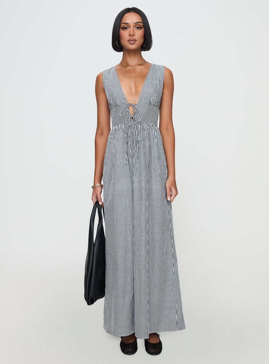 Pokey Maxi Dress Black / White Stripe Petite