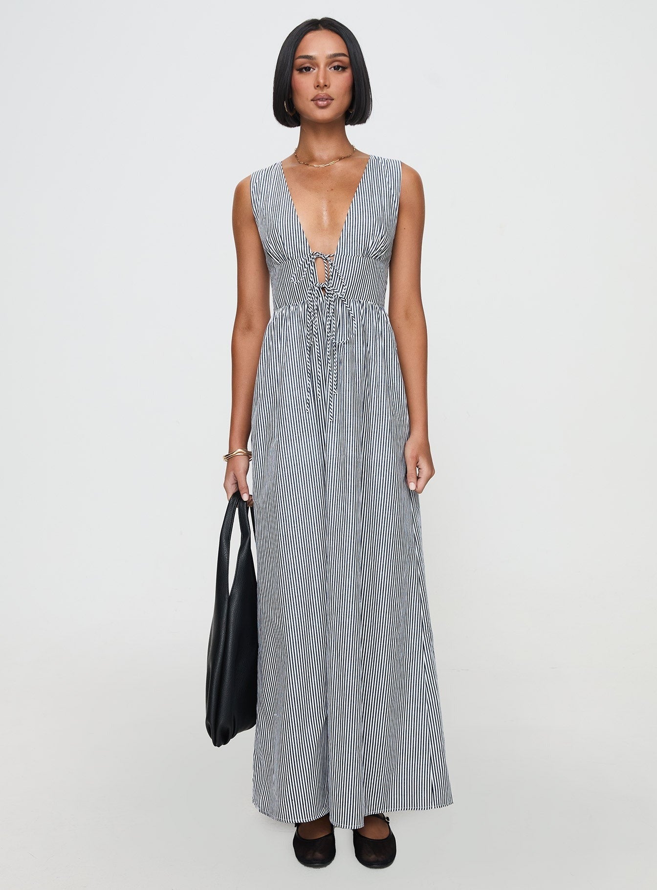 Pokey Maxi Dress Black / White Stripe Petite