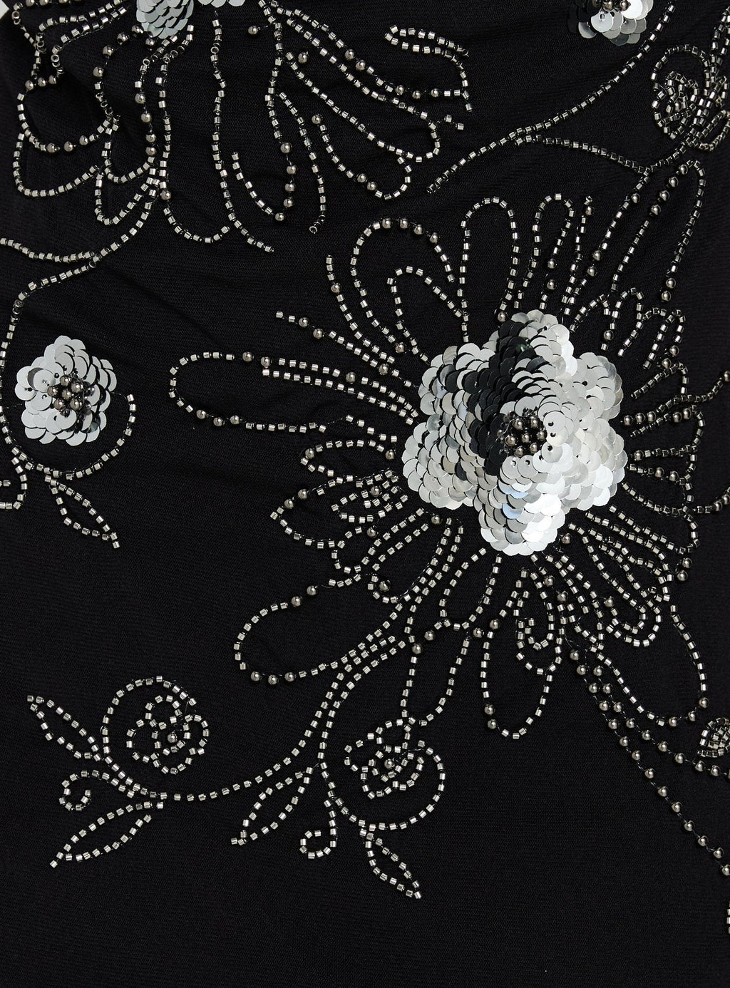 Daphie Beaded Mini Dress Black / Silver