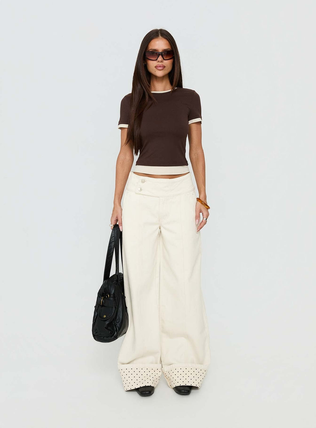 Lights Low Contrast Trim Top Chocolate / Beige