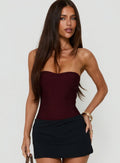 Cintta Strapless Bandage Bodysuit Burgundy