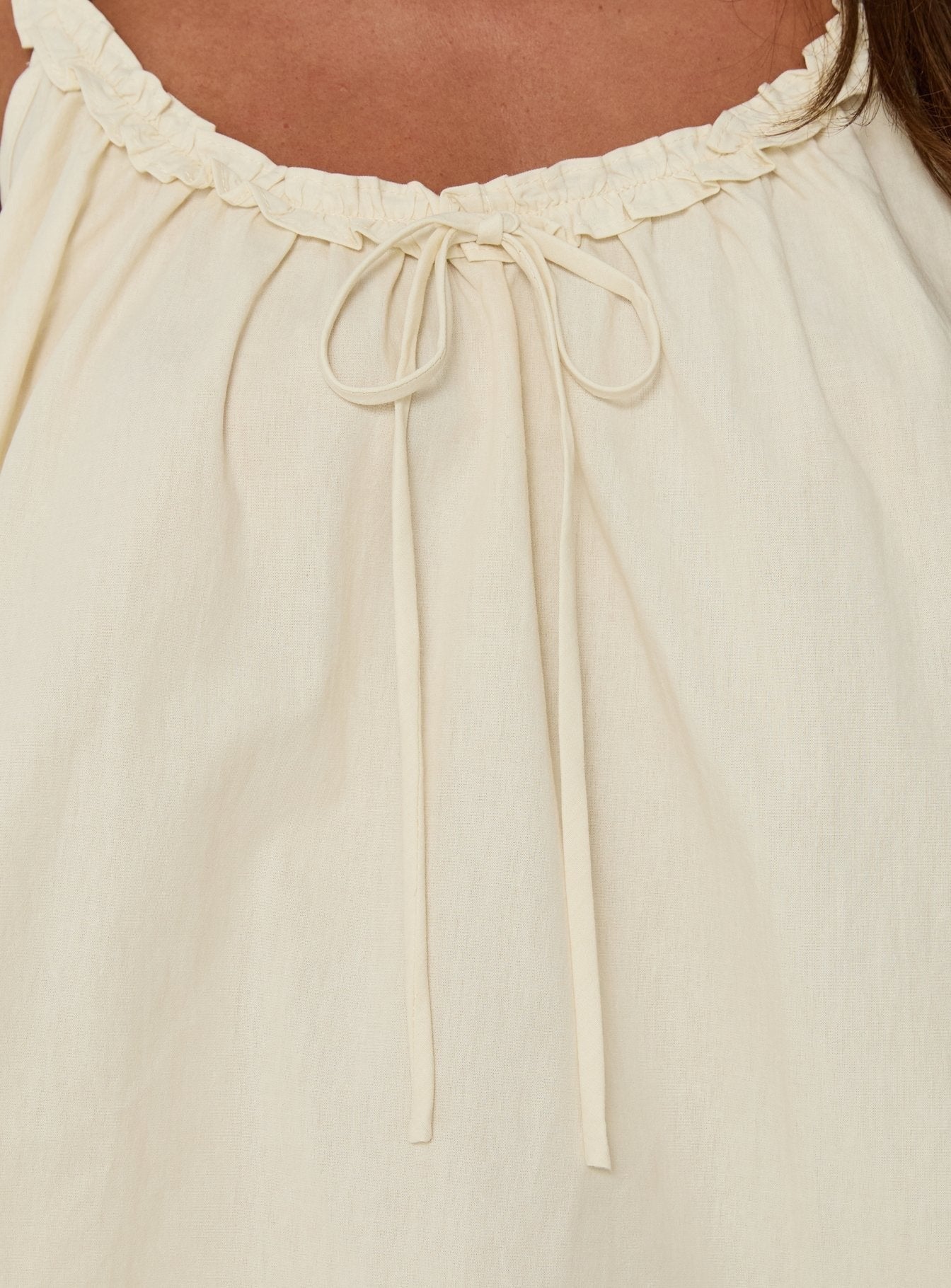 Nattalie Babydoll Frill Sleep Top Cream