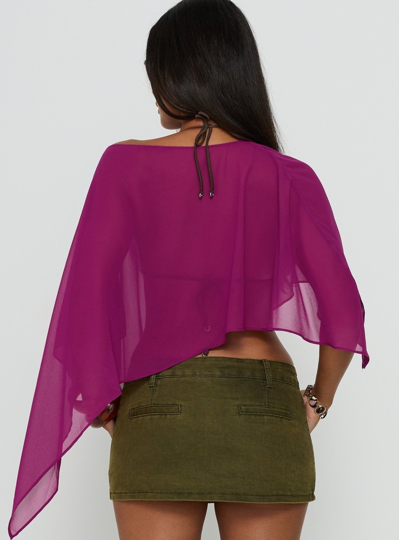 Mairelle Sheer Poncho Plum