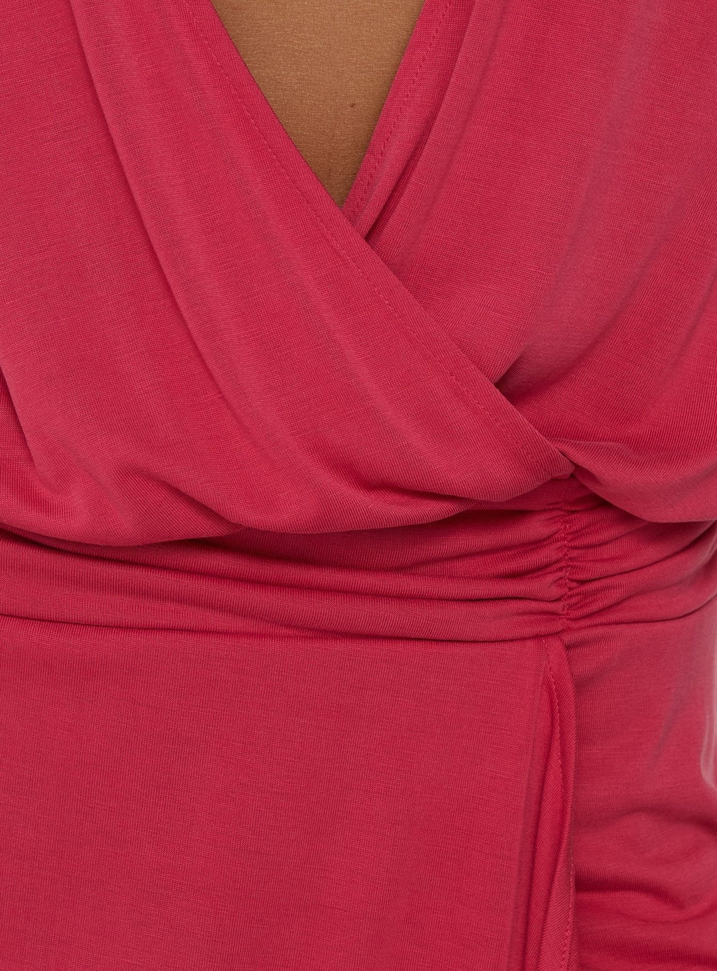 Carissima Drape Plunge Mini Dress Guava