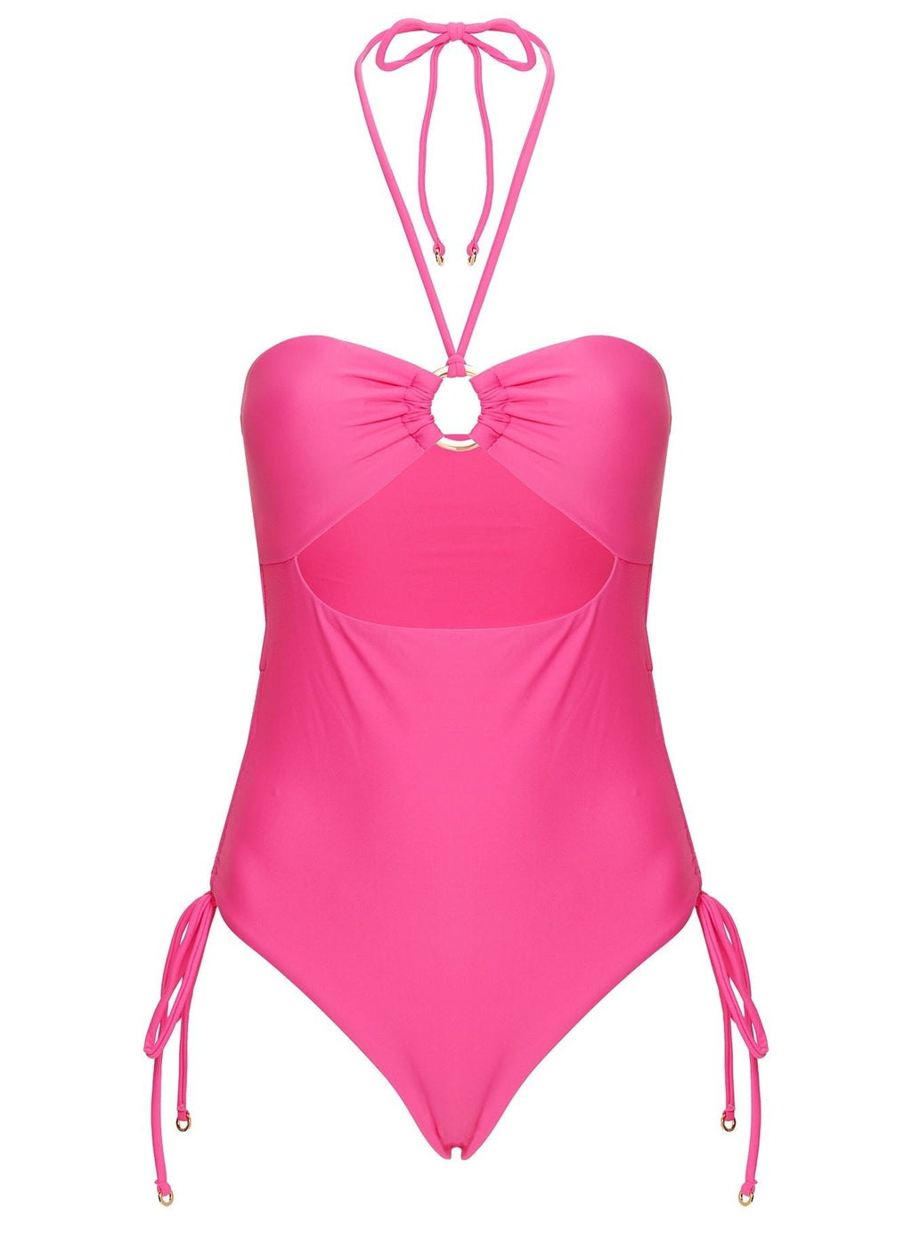 Ubelia Halter Cut Out One Piece Pink