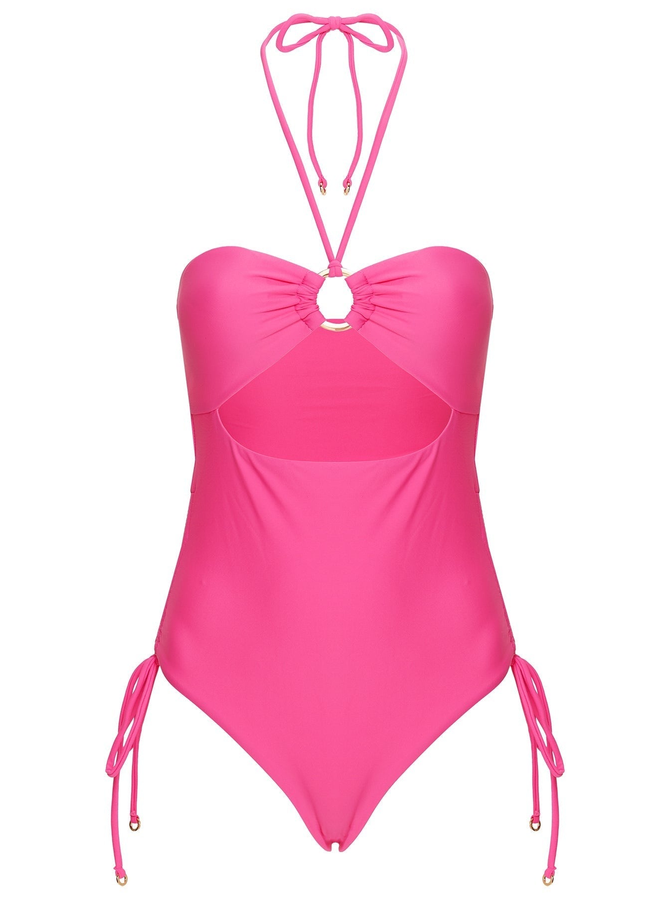 Ubelia Halter Cut Out One Piece Pink