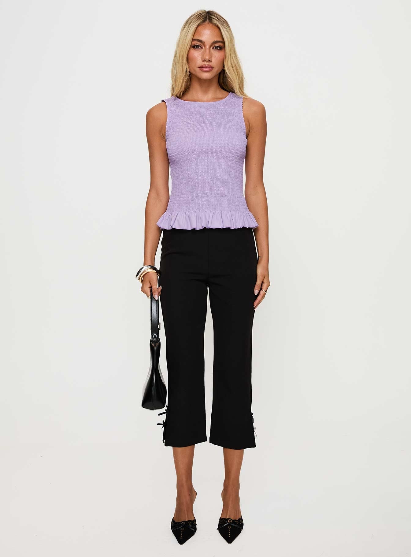 Chauntelle Ruched Top Lilac
