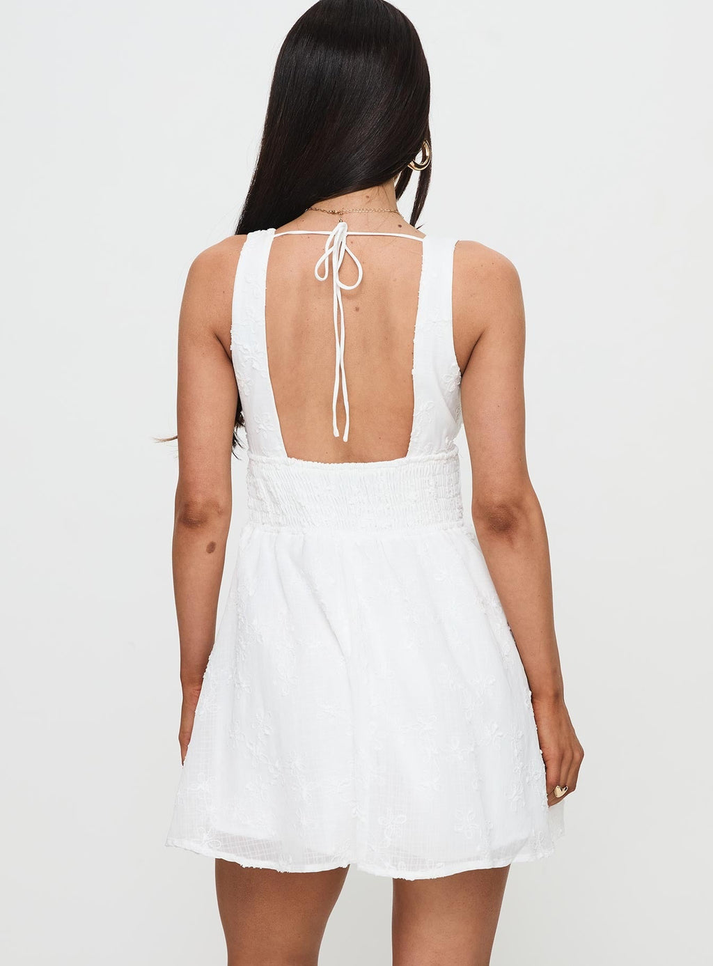 Natalyne Shirred Playsuit White