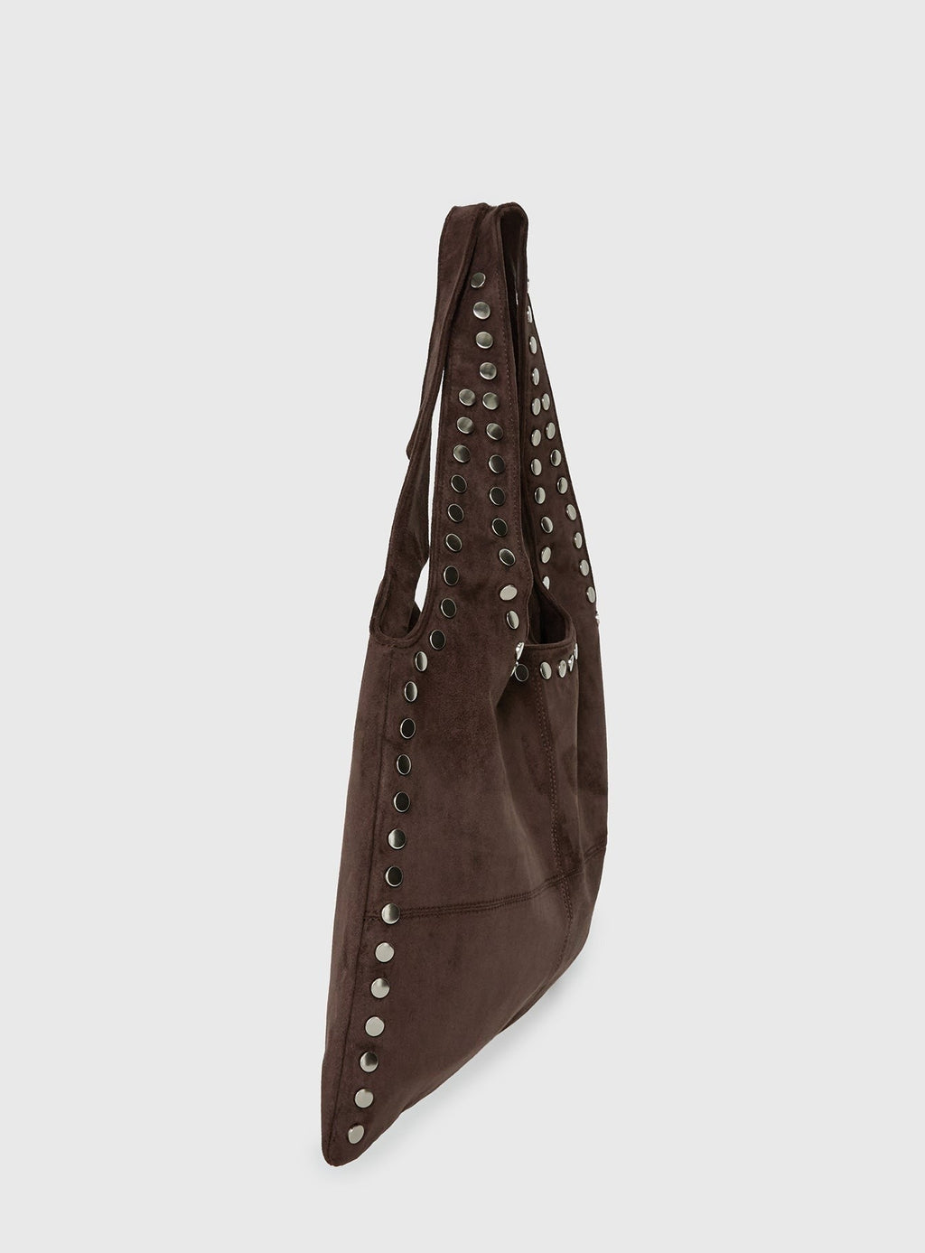Tell The Truth Studded Faux Suede Bag Chocolate