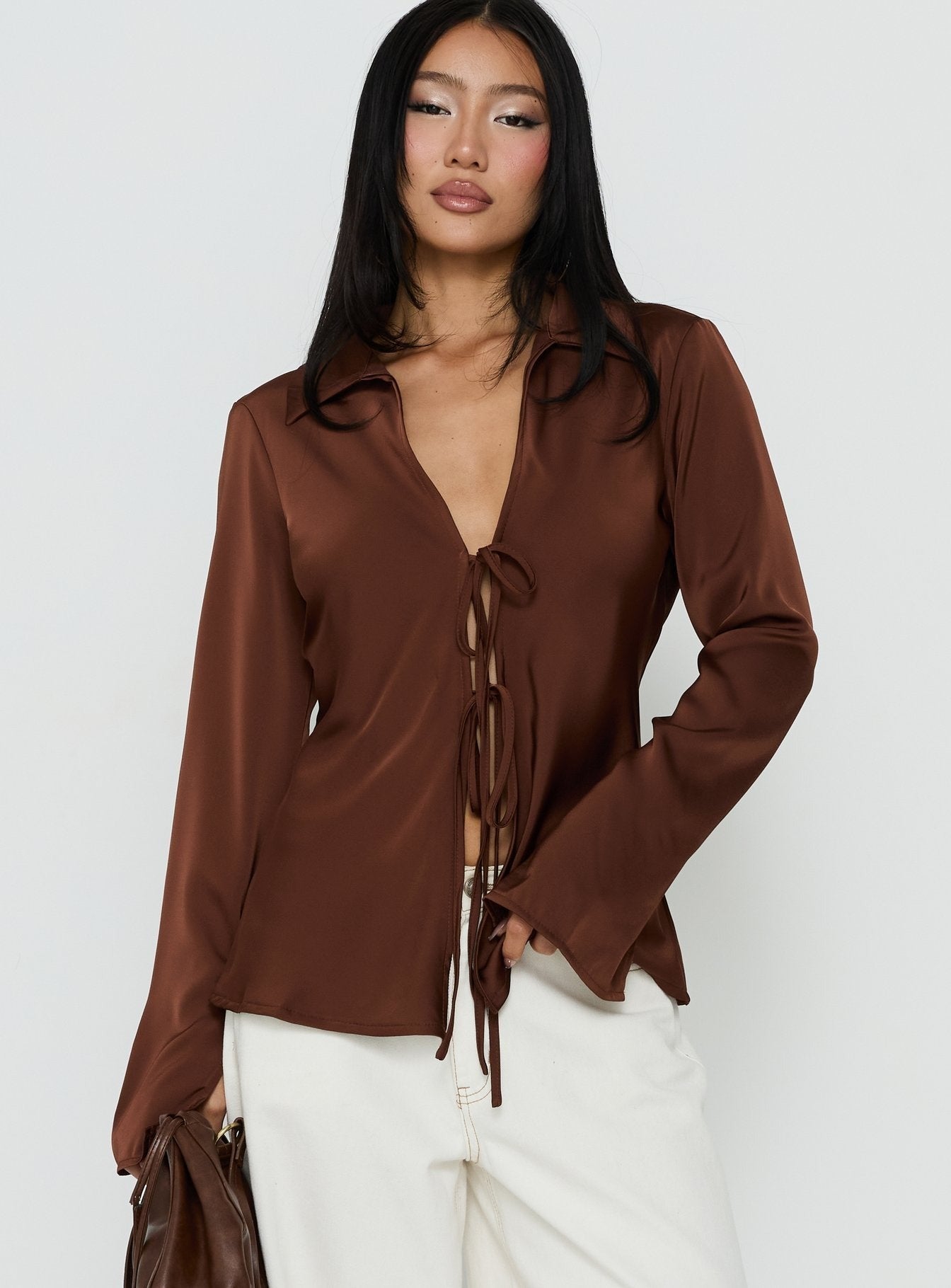 Way Life Goes Long Sleeve Top Chocolate