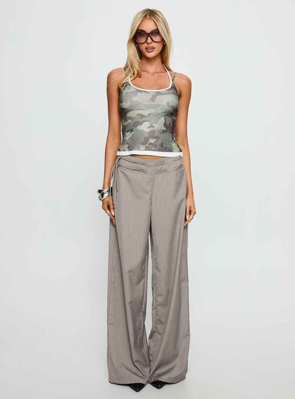 Piera Layered Cami Top Camo