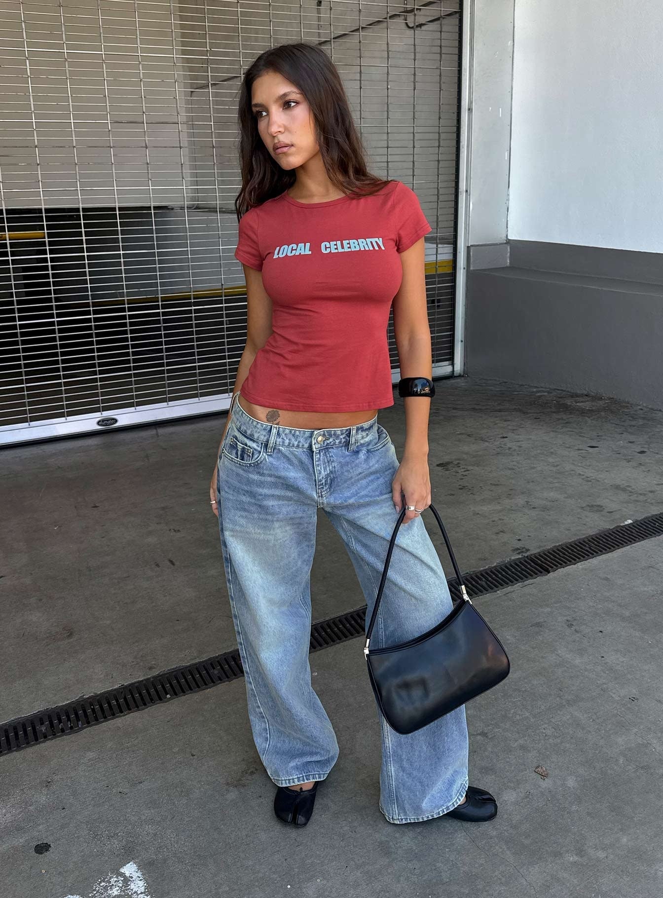 Ellanor Low Rise Slouch Denim Jean Washed Mid Blue Wash
