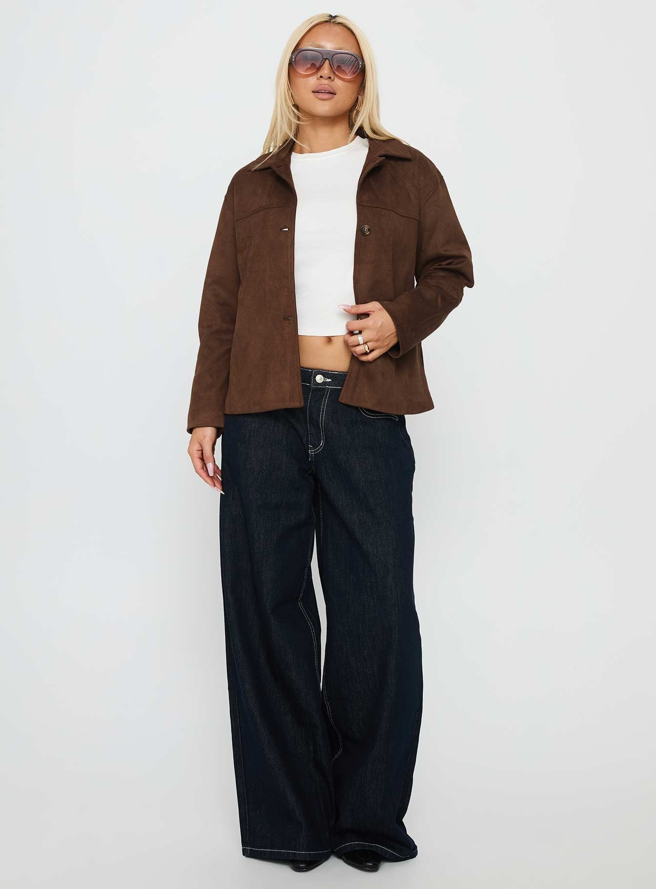 Vaela Faux Suede Jacket Brown
