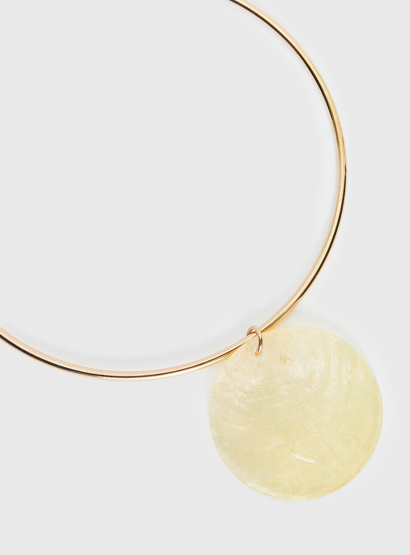 Kinzee Shell Pendant Necklace Butter / Gold