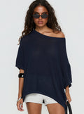 Seara Off Shoulder Knit Top Navy