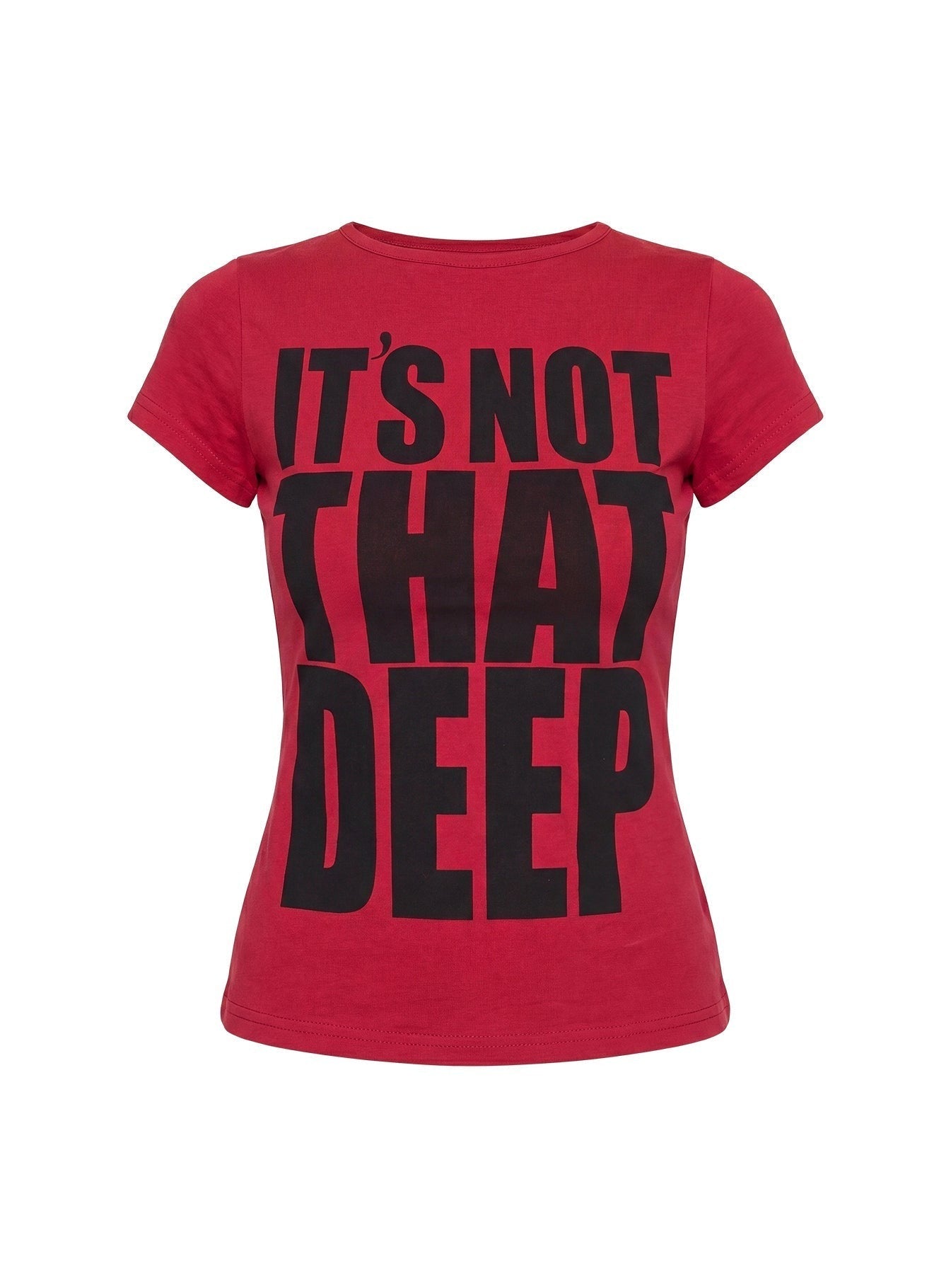 It's Not That Deep Graphic Baby Tee Red