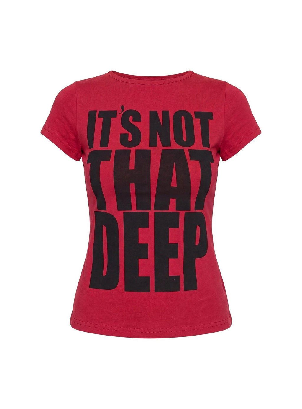 It's Not That Deep Graphic Baby Tee Red
