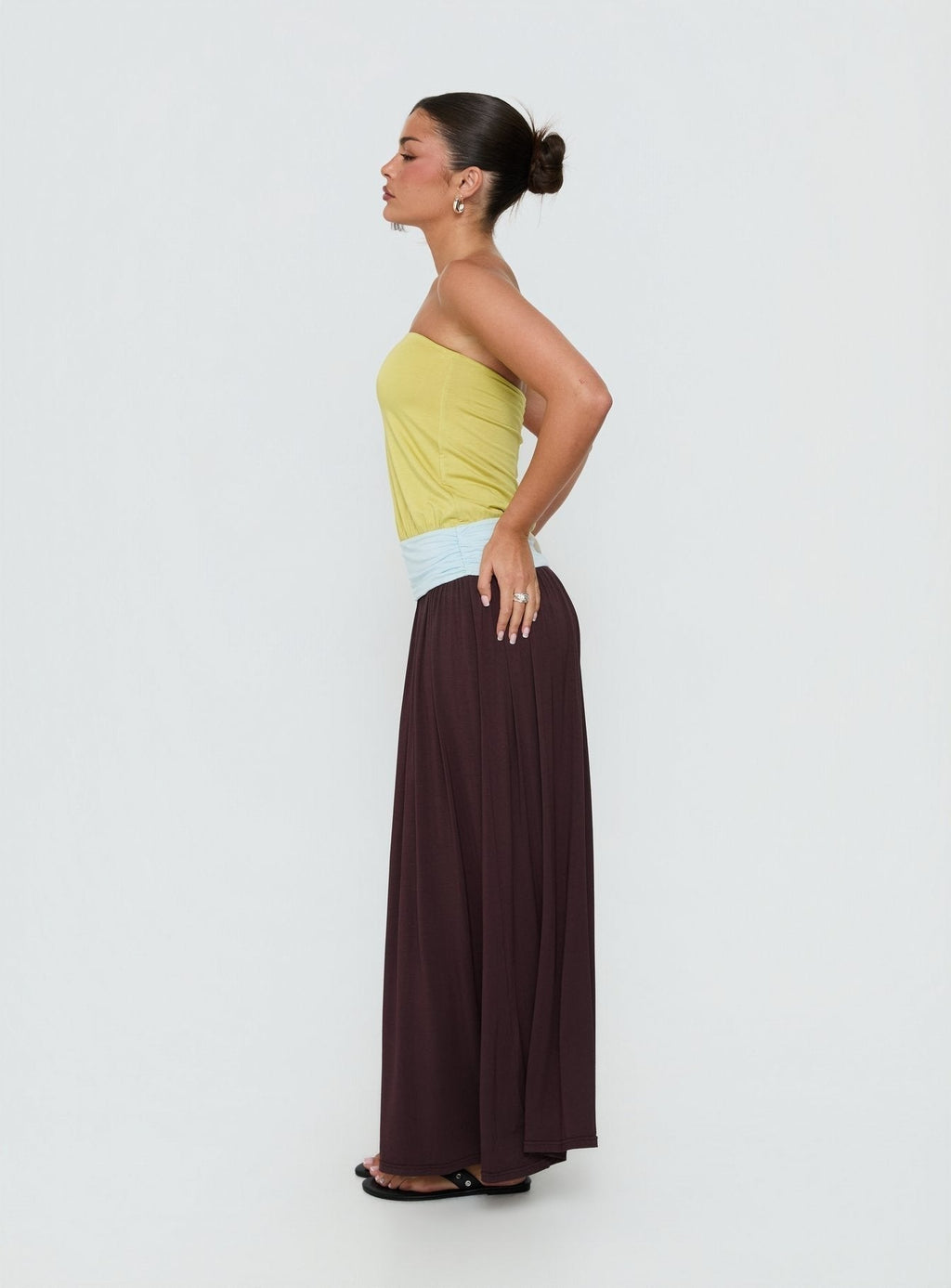 Heart Swarm Colour Block Strapless Maxi Dress Multi