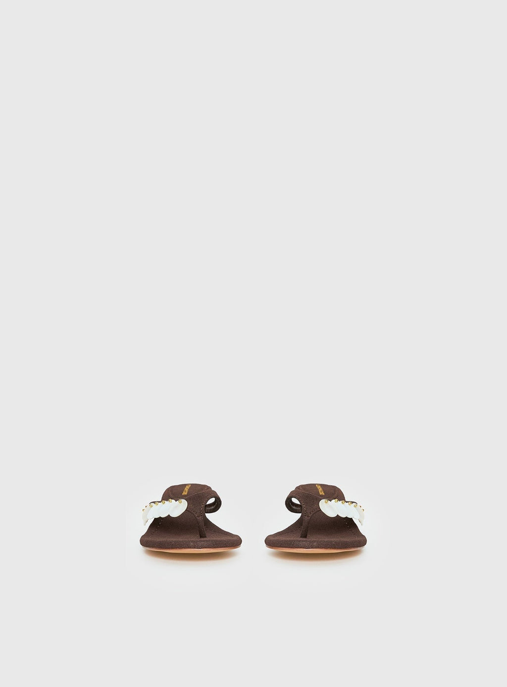 Ginnia Shell Detail Thong Heels Chocolate