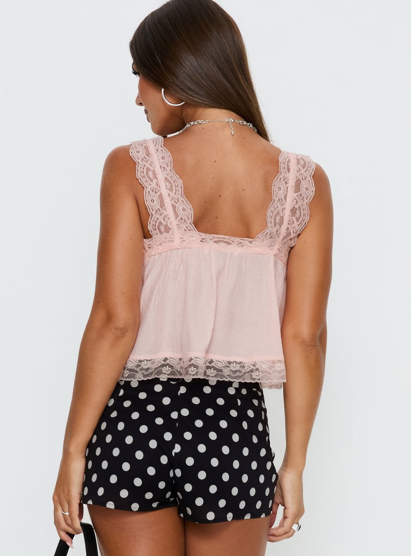 Deakin Lace Frill Top Pink