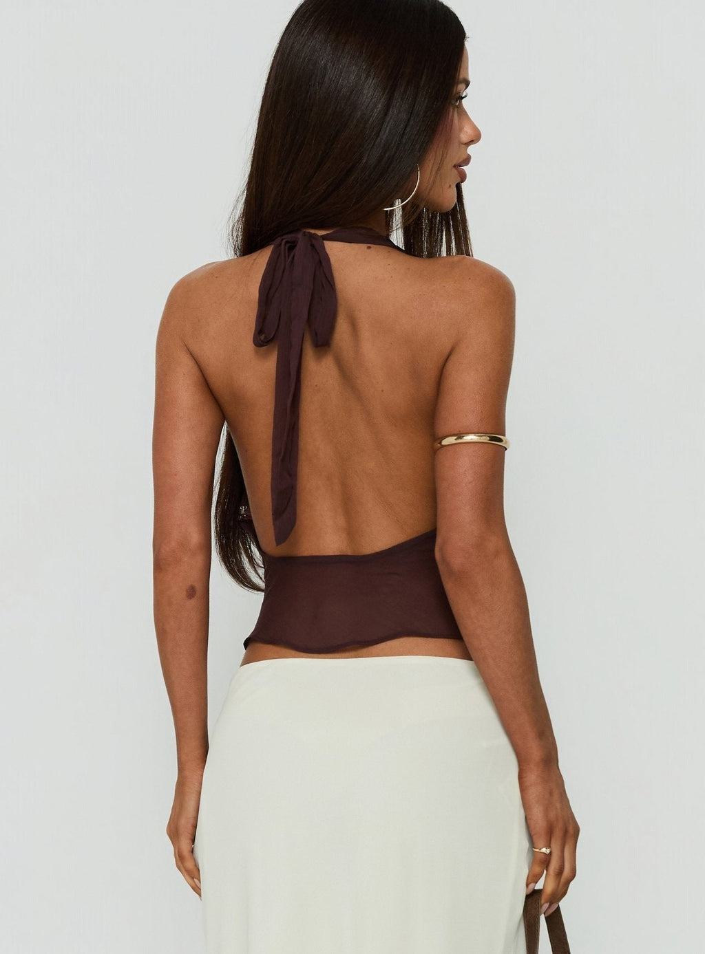 Ladylike Halter Panel Top Brown
