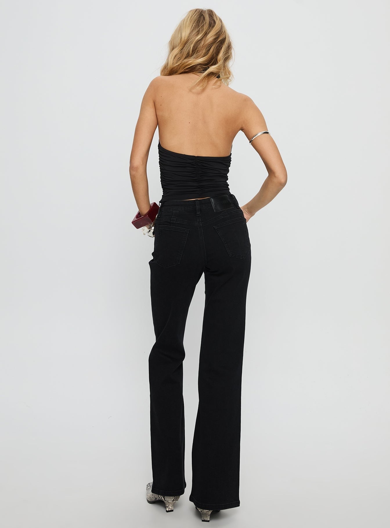 Magic Mirror Mid Rise Bootleg Jeans Washed Black