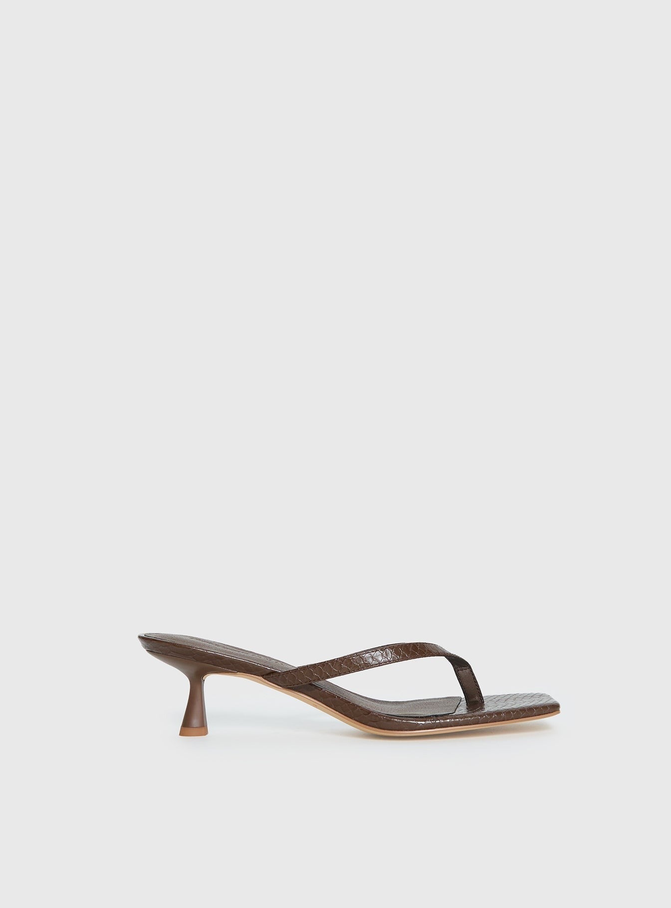 So Exclusive Snake Thong Heels Brown