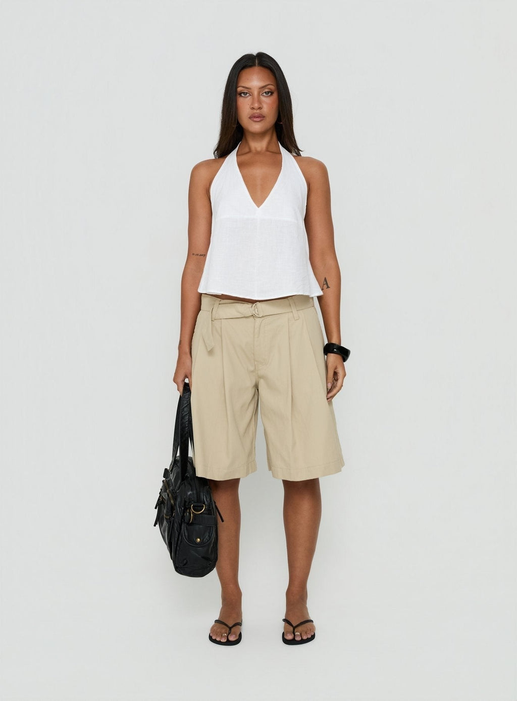 Niso Pleat Short Beige