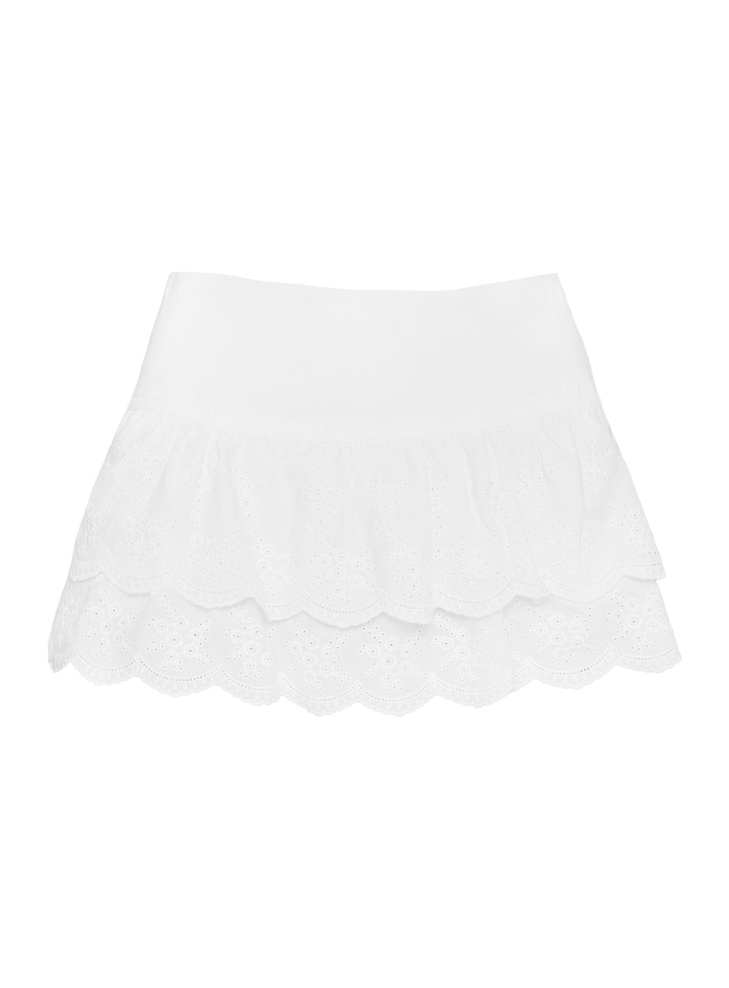 Sweetheart Broiderie Skort White