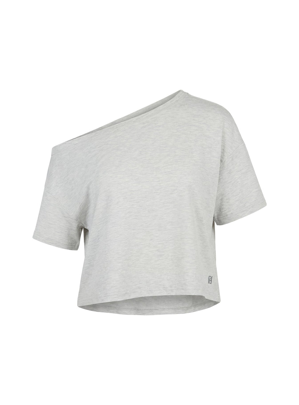 Bailea Off Shoulder Cropped Tee Grey Marle