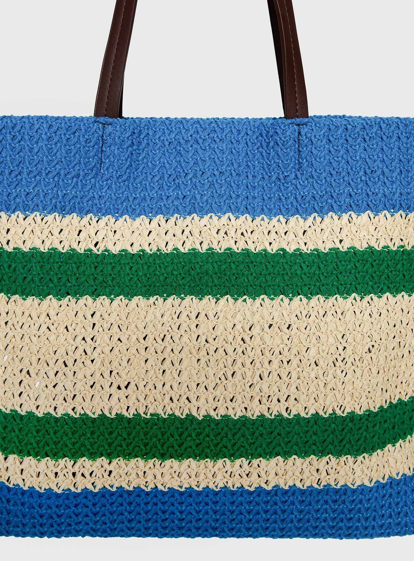 Encanto Tote Bag Blue / Green Stripe
