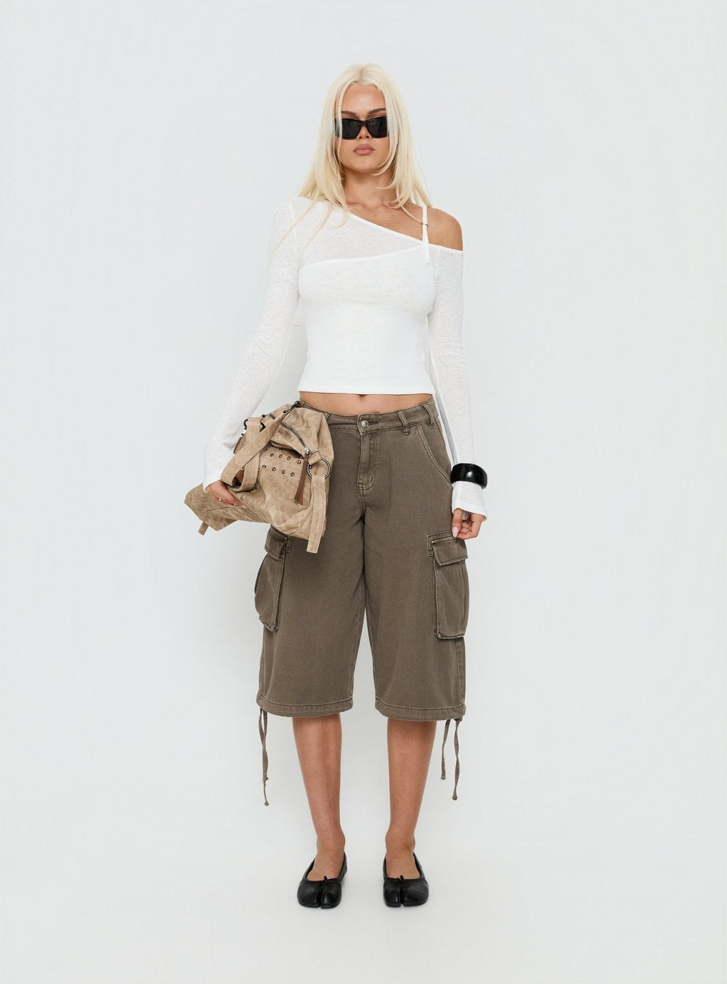 Rosca Layered Long Sleeve Top White