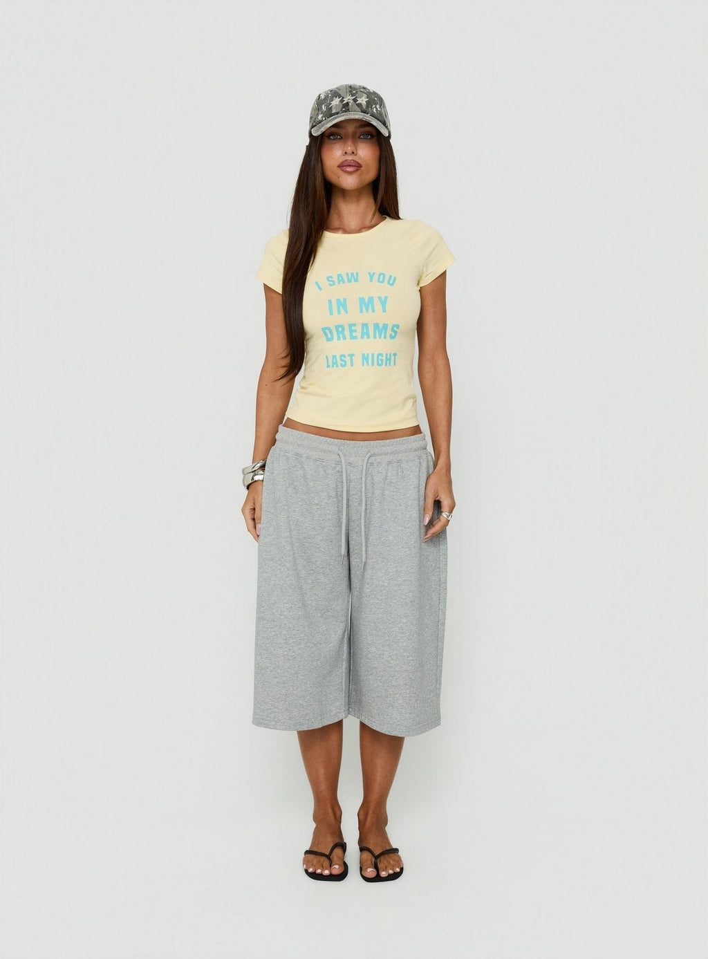 Always In My Dreams Graphic Baby Tee Yellow