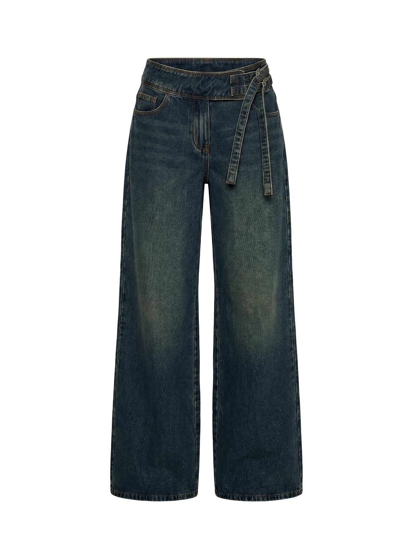 Boxie Mid Rise Wide Leg Jeans Vintage Wash