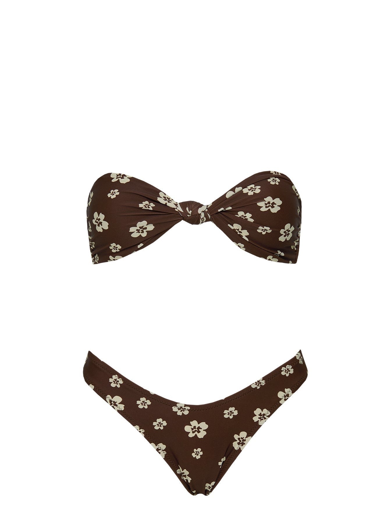 Timka High Side Bikini Bottoms Brown Floral