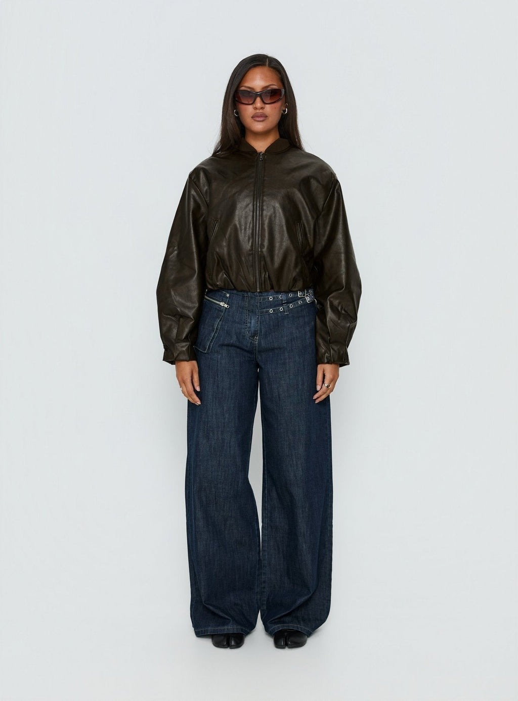 Mastery PU Bomber Jacket Washed Brown