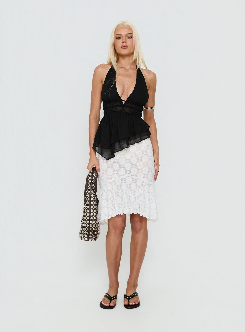 Lay It Halter Top Black