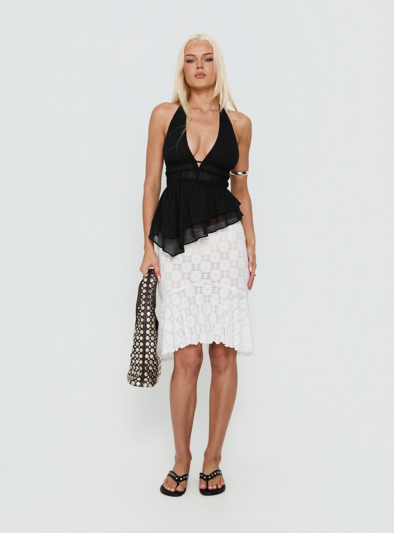 Lay It Halter Top Black