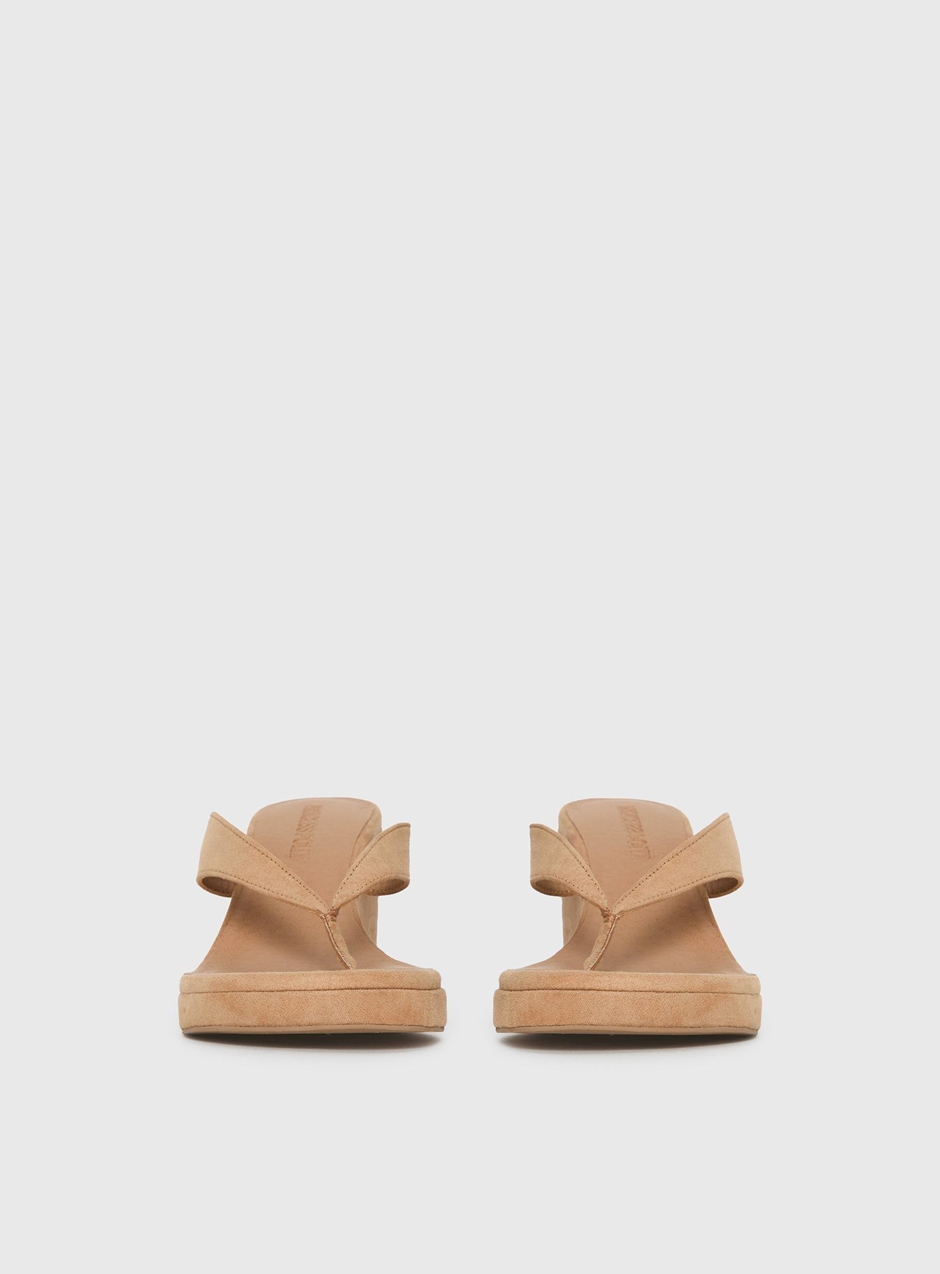 Kamiko Wedged Heels Tan Faux Suede